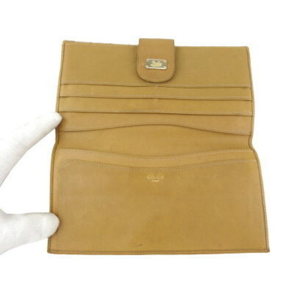 Celine long Wallet Macadam beige brown leather - Picture 5 of 6